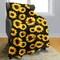Sunflower Blanket, 40"x50" Double Sided Print Soft Warm Reversible Throw Blanket for Women Girls Birthday, Black